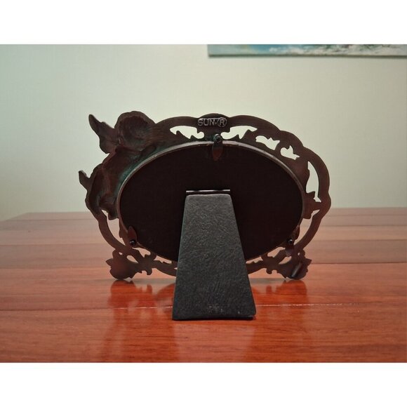 Frame Photo Picture Silver Metal Pewter Cherubs Art Nouveau Cottage Core - Picture 4 of 6